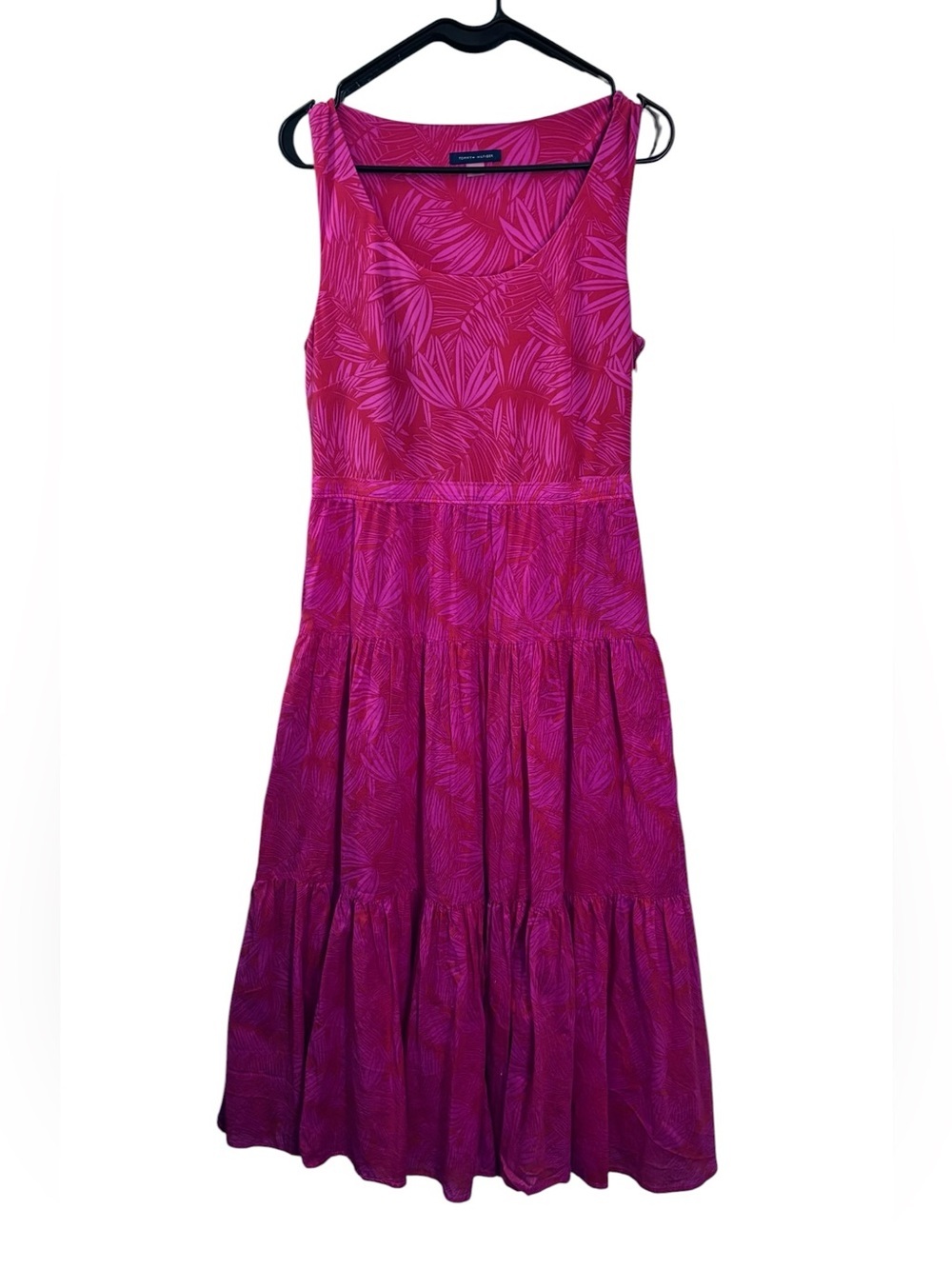 Tommy Hilfiger Women's Sleeveless Red/Pink Summer Tropical Print Dress | Size 8